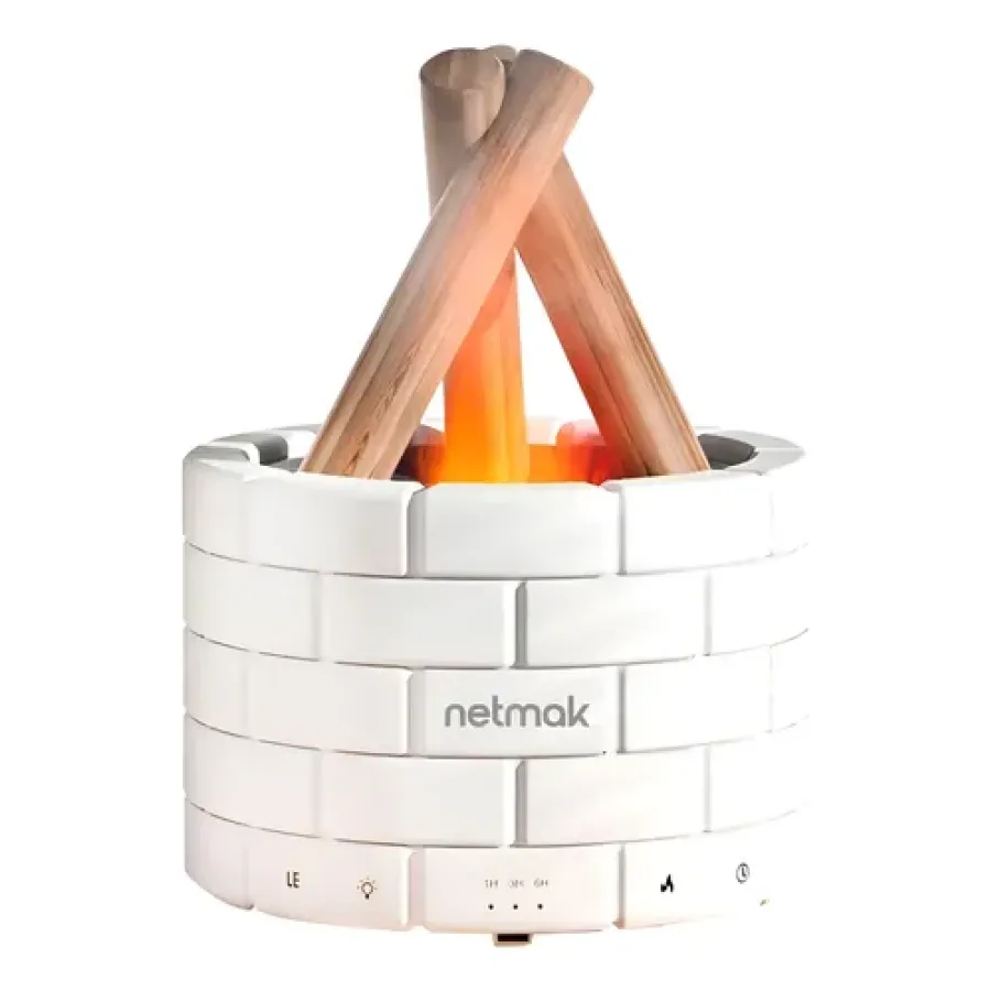 DIFUSOR NETMAK NM-DF10 HUMIDIFICADOR ULTRASONICO TOUCH ESTILO FOGATA