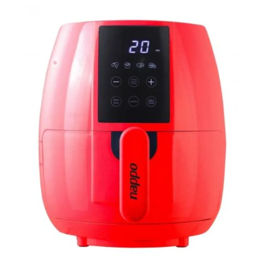 FREIDORA DE AIRE NAPPO NEF-138 3.2L 1000W ROJO DIGITAL TEMP DE 80 A 200º TEMPOR 60MIN 4 PROG C/PINZA