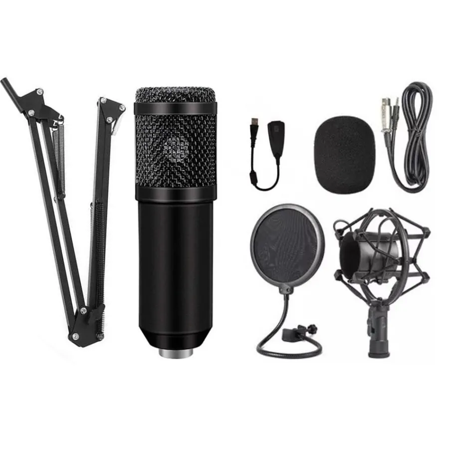 KIT DE MICROFONO BM-800TZ CONDENSADOR PROFESIONAL CON SOPORTE