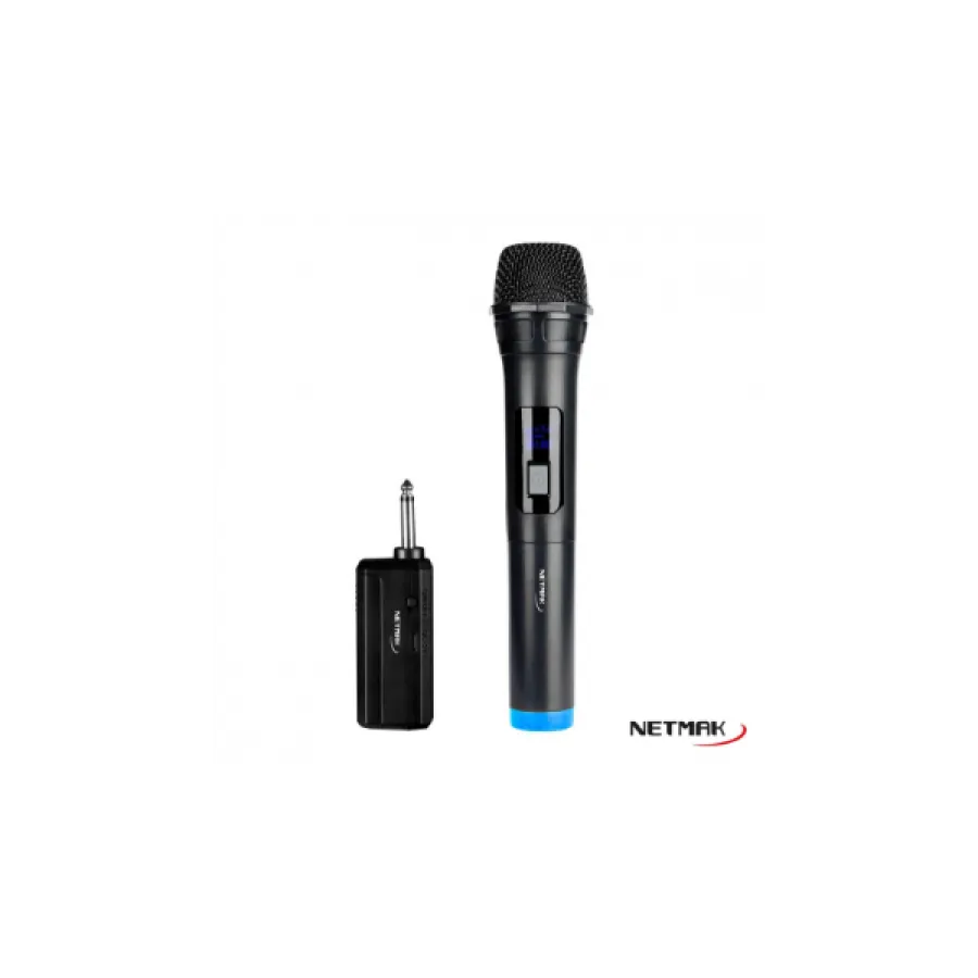 MICROFONO INAL PROFESIONAL NETMAK NM-MC16 PANTALLA LED ALCANCE 10M PLUG 6.3MM FRECUENCIA DE 50HZ A 1