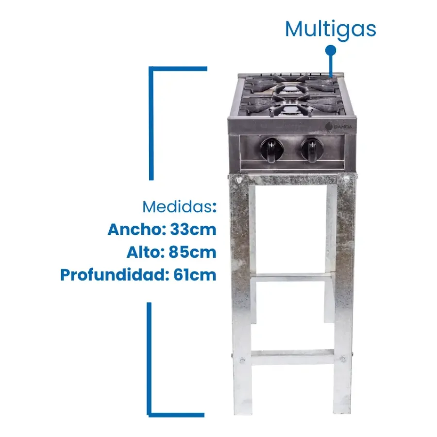 ANAFE DANDA 2 HORNALLAS VERTICAL CON BASE 506A