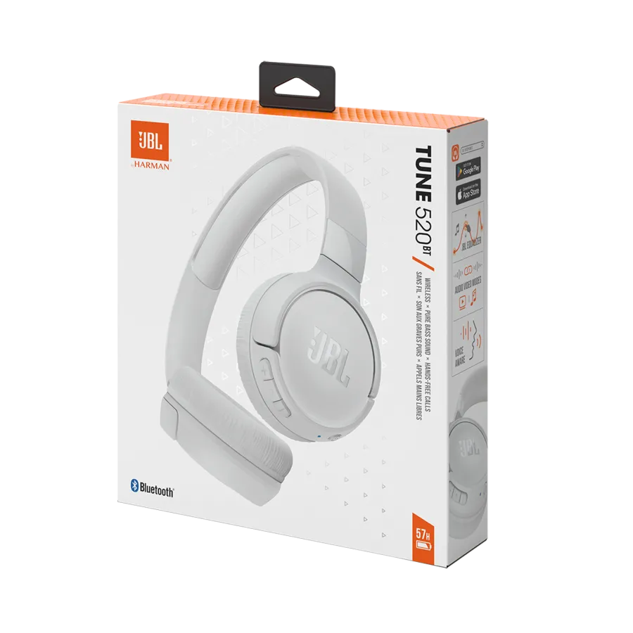 AURICULARES JBL TUNE 520 BT WHITE