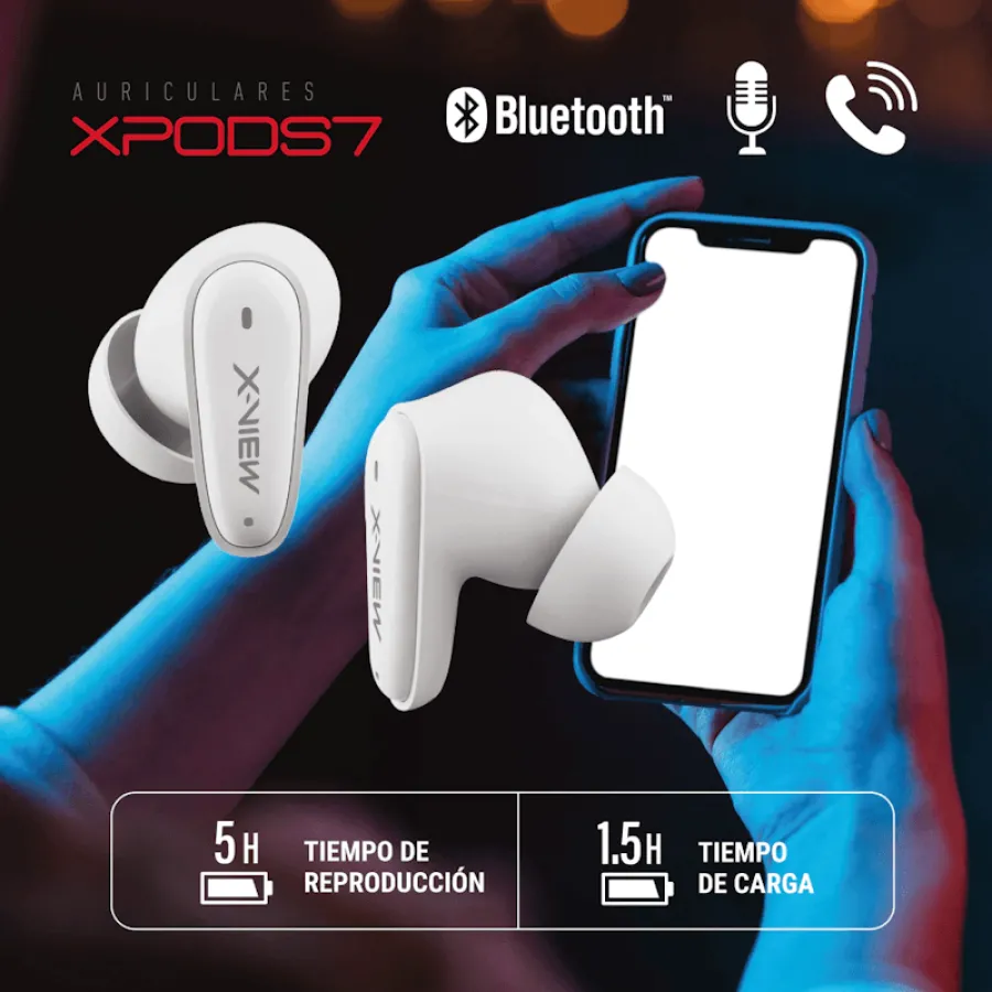AURICULARES X-VIEW BT XPODS7 BLANCO