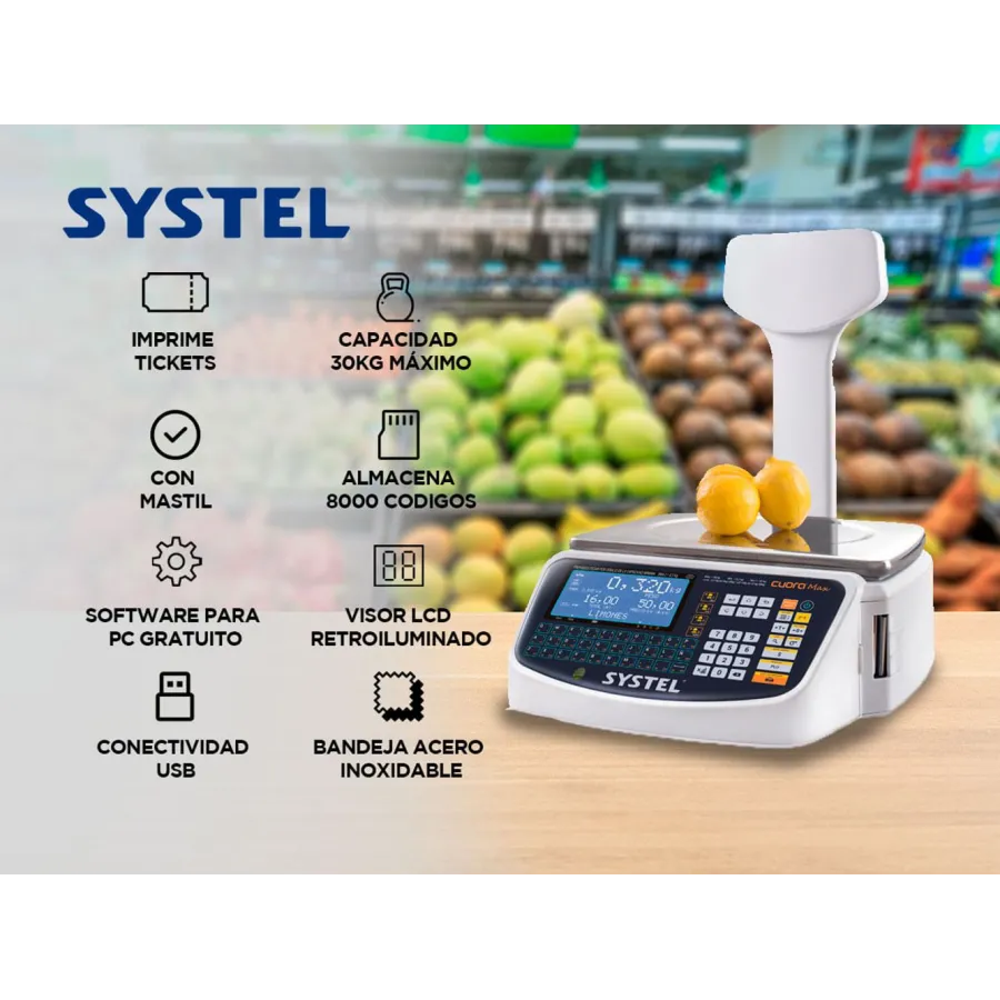 BALANZA SYSTEL CUORA MAX ST30 KG C/MASTIL