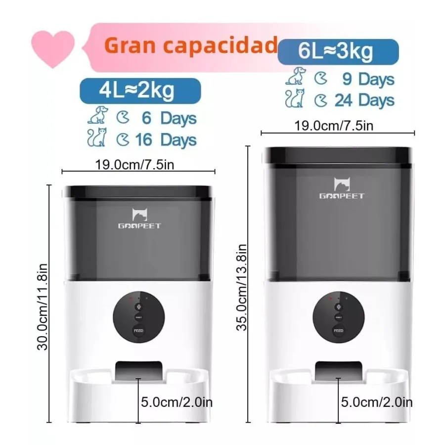 BANDEJA DE ALIMENTO P/ MASCOTAS PET PF-150 4 L WIFI
