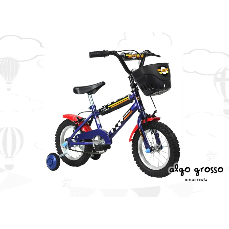BICICLETA CLETTA ROD 12 UNISEX RUEDA RAYOS AZUL Y BLANCO
