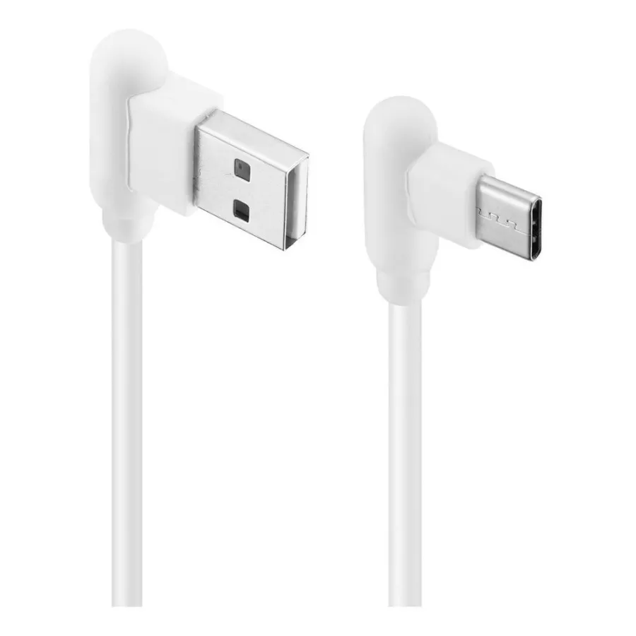 CABLE TIPO C DEKKIN 90 GRADOS BLANCO