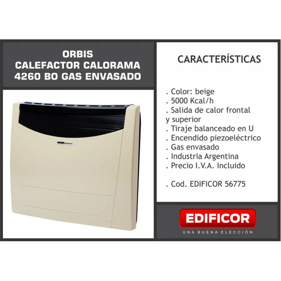 CALEFACTOR ORBIS 4260 BO G/ENVASADO