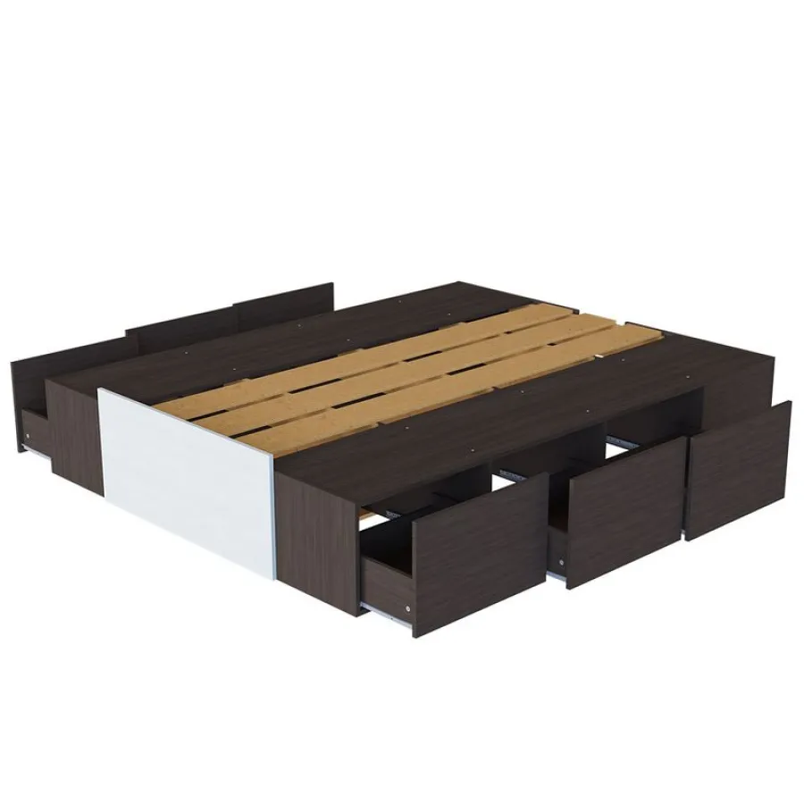 CAMA BOX ORLANDI EXTENSIBLE WENGUE DE 1,40 A 2,00 M