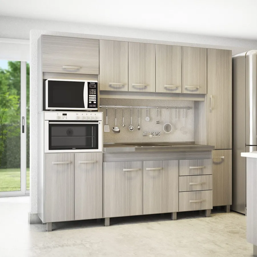 COCINA COMPACTA ORLANDI CÁLIDA 2,15 10 PTAS 3 CAJ ABEDUL
