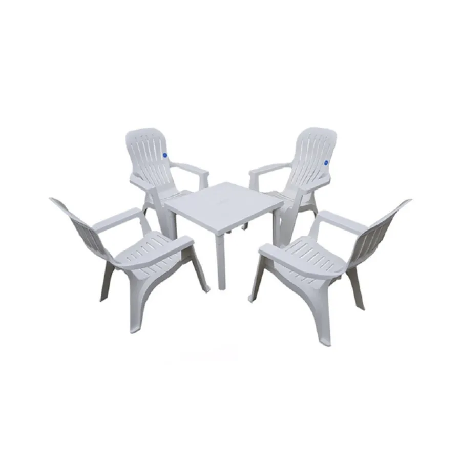 COMBO 4 SILLONES VOSS 2000 VARADEROS + 1 MESA VOSS 2000 BARI BLANCO