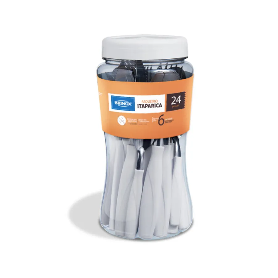 CUBIERTOS BRINOX ITAPARICA 24 PZAS BLANCO 6000/702