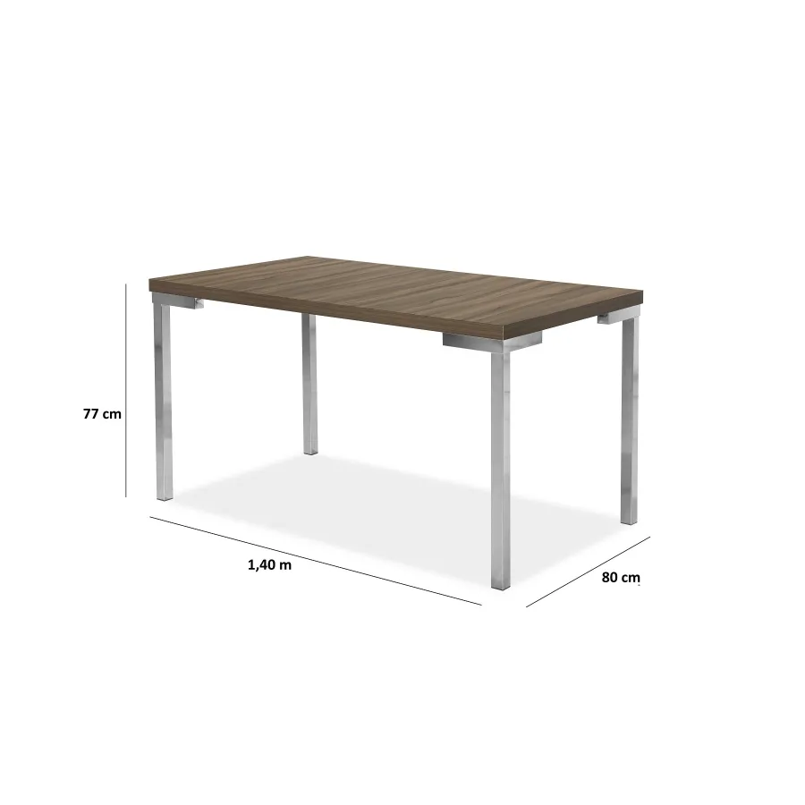 MESA INNOVA CORDOBA 1,40 A 0,80 CARAMELO