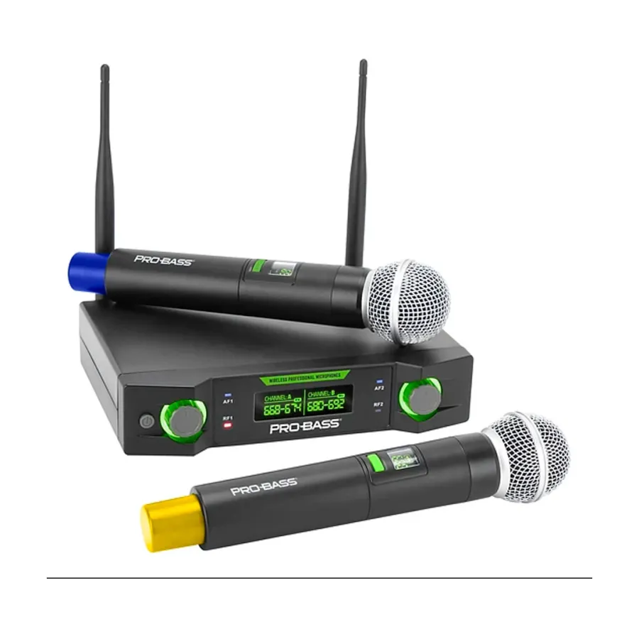 MICROFONO INALAMBRICO PROBASS UHF DOBLE