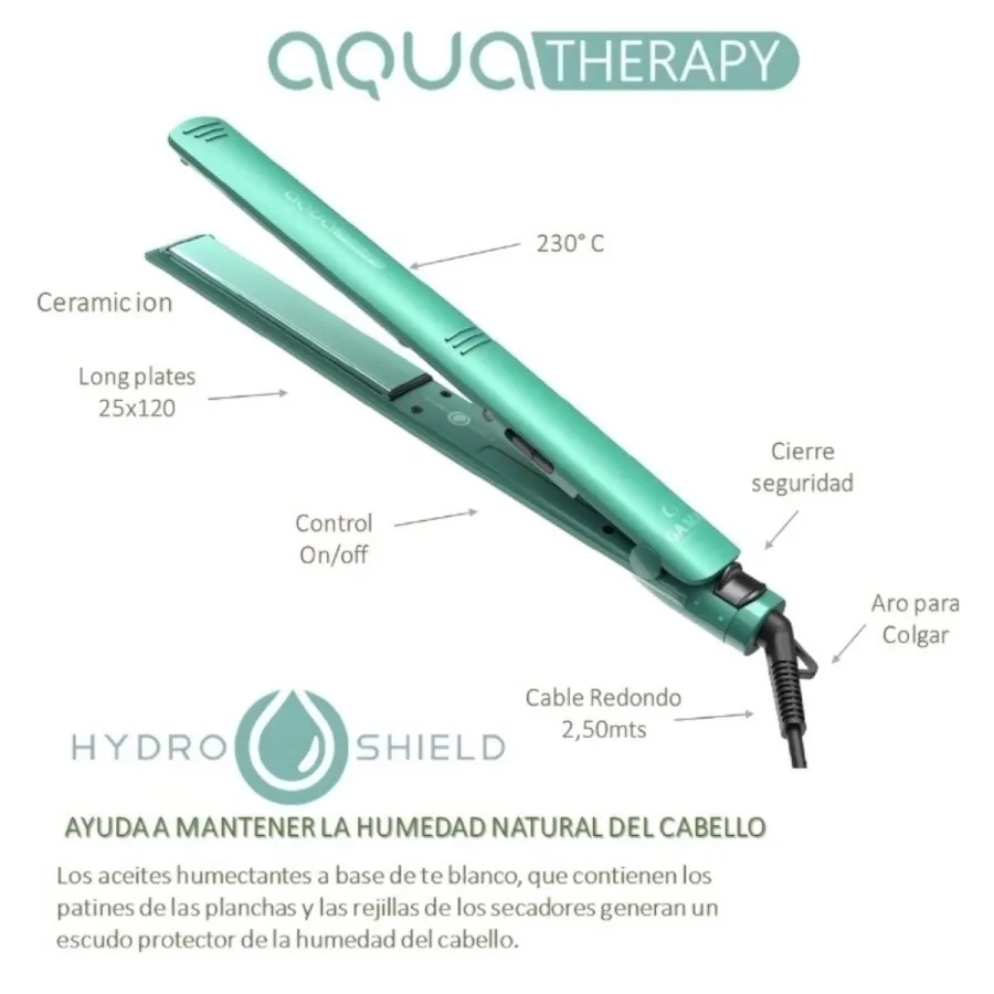PLANCHITA DE PELO GAMA ELEGANCE STD AQUA THERAPY ARG