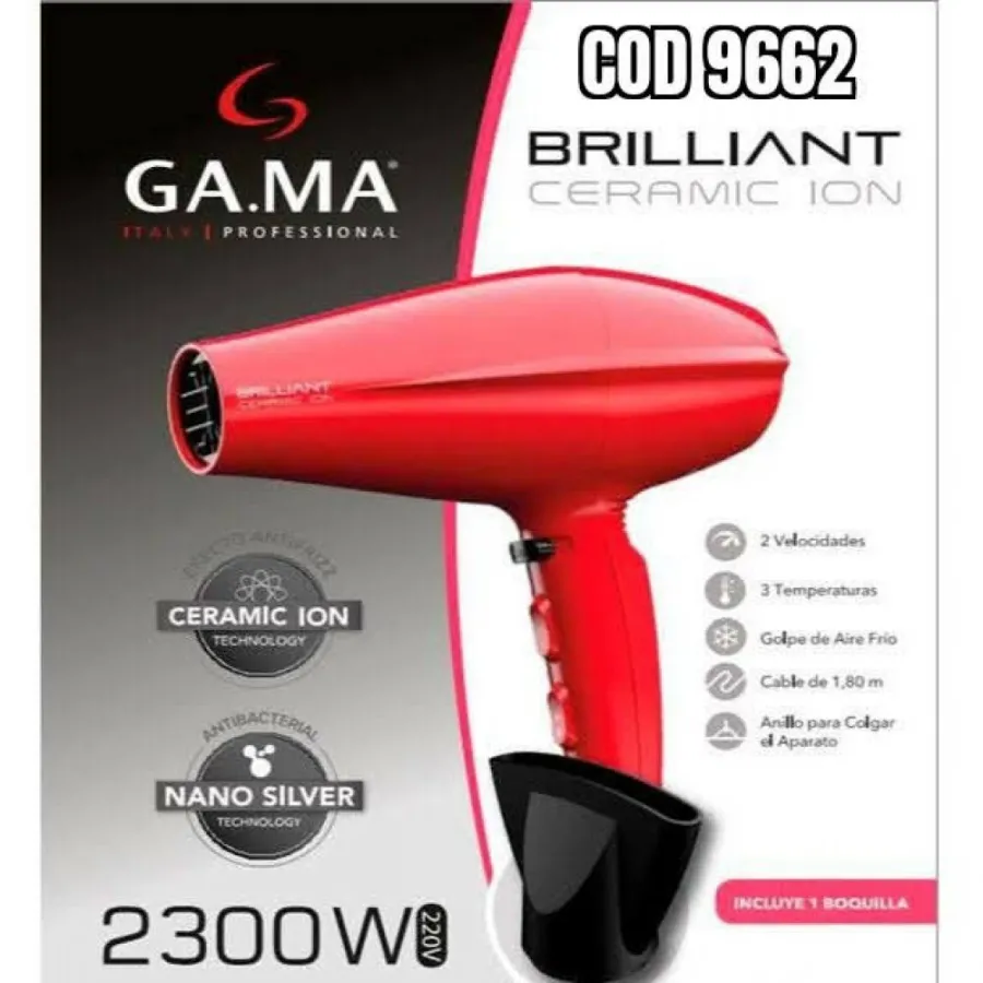 SECADOR DE PELO GAMA BRILLIANT CERAMIC ION ARG