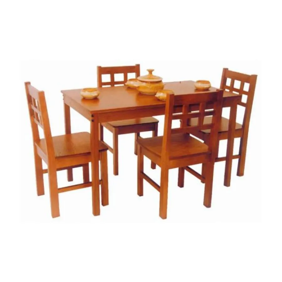 SET CHICAGO INNOVA (MESA+4 SILLAS) CEDRO
