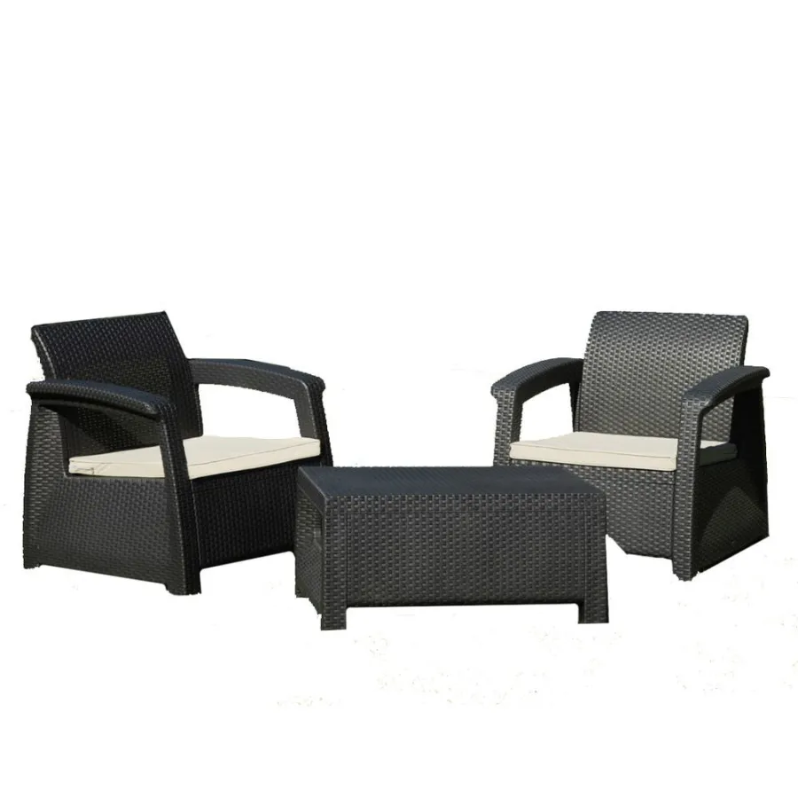 SET LIVING ROMA 1 VOSS 2000: 2 SILLONES IND + 1 MESA AUX