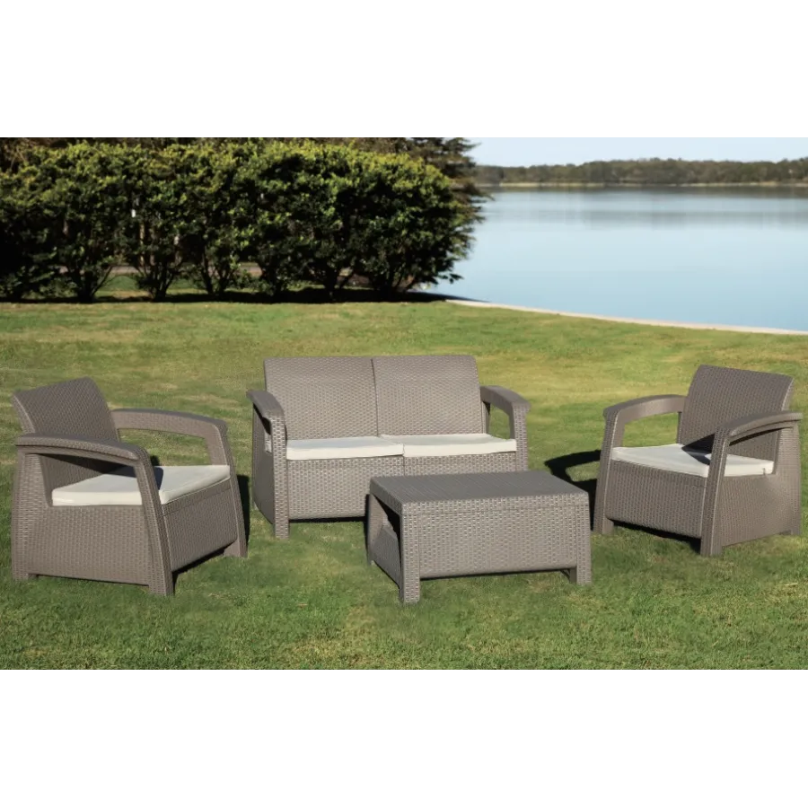 SET LIVING ROMA 2 VOSS 2000: 2 SILLONES IND + 1 SILLON DOBLE+ 1 MESA AUX