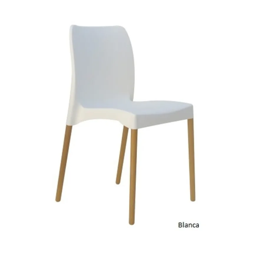 SILLA GACELA MARA CON ASIENTO Y RESPALDO BLANCO