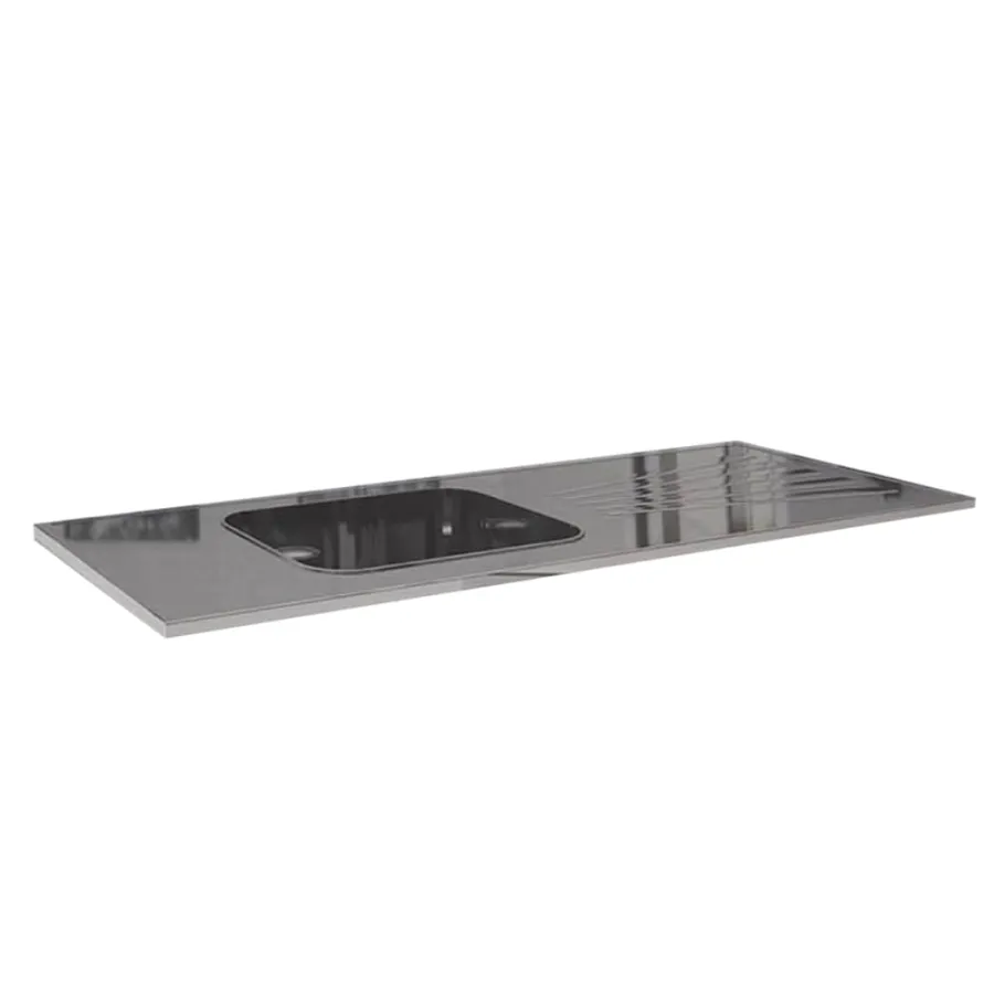 TAPA DE ACERO INOX ORLANDI 1200 (BACHA DER/IZQ)