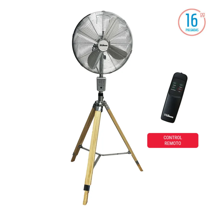 VENTILADOR TRIPODE DE MADERA LILIANA VTR16D