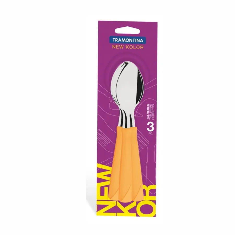 CUCHARA DE MESA TRAMONTINA 23163/340 NEW KOLOR 3PZS NARANJA