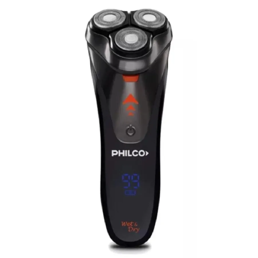 AFEITADORA PHILCO AE5205PP LITHUIM+ INALAMB 3 CABEZALES FLOTANTES CORTA PATILLA C/DISPLAY 120 MIN