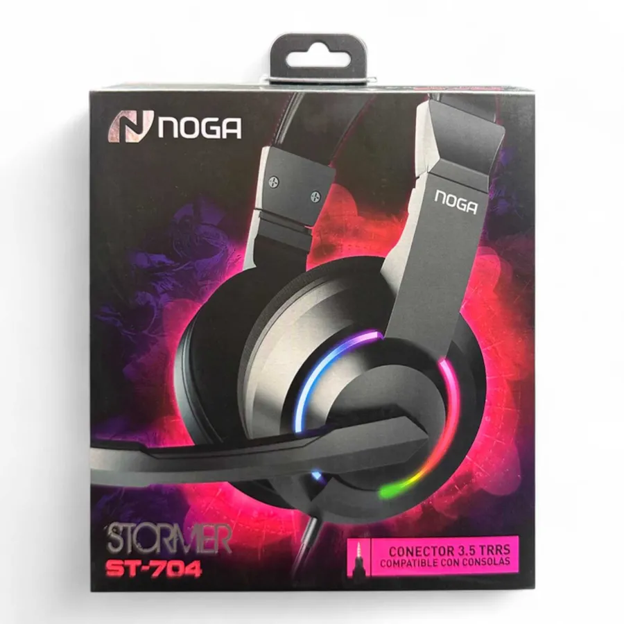 AURICULAR GAMER NOGANET ST-704 C/MIC/LED/TRRS 1 X PLUG 3.5MM ROSA (destacado)