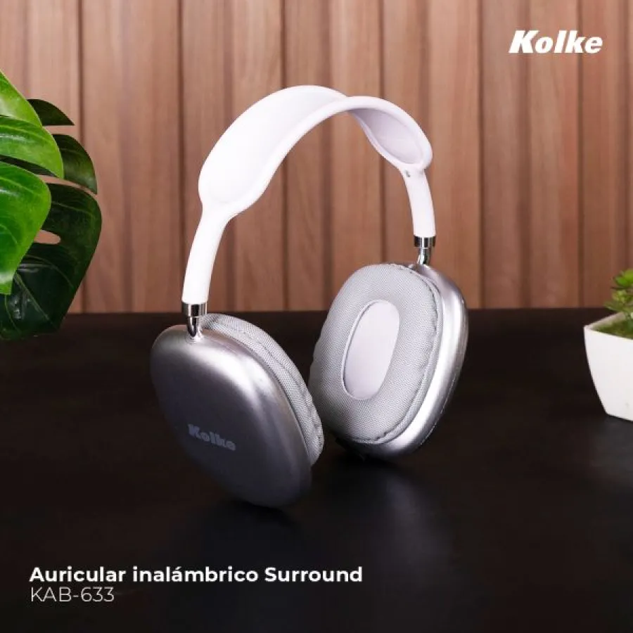 AURICULAR KOLKE KAB633 PLATEADO BT 5.0/LECTOR TF/INCLUYE RADIO FM EXTRA BASS (destacado)