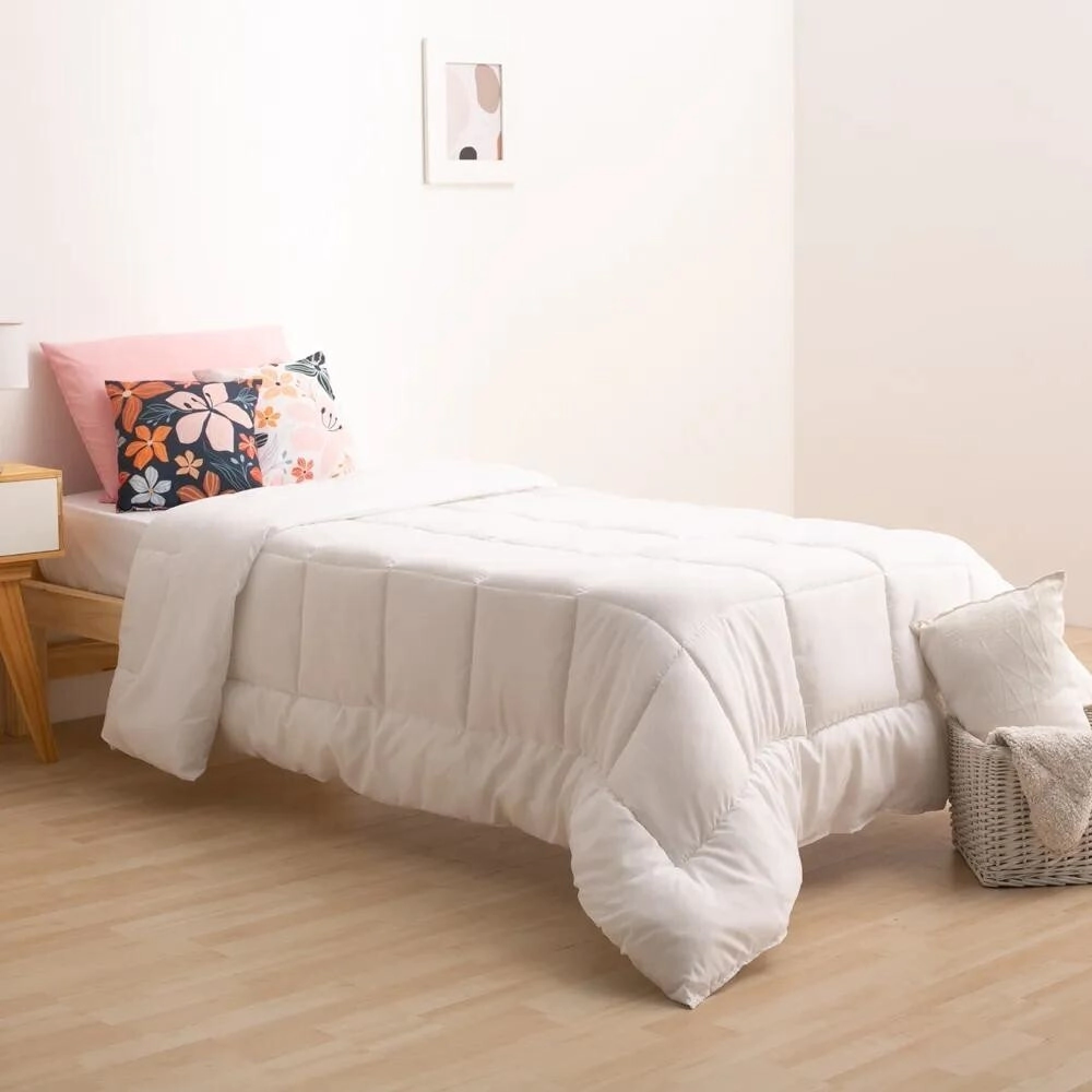 ACOLCHADO C.BLANCA ORO BCO LISO TWIN 1PL