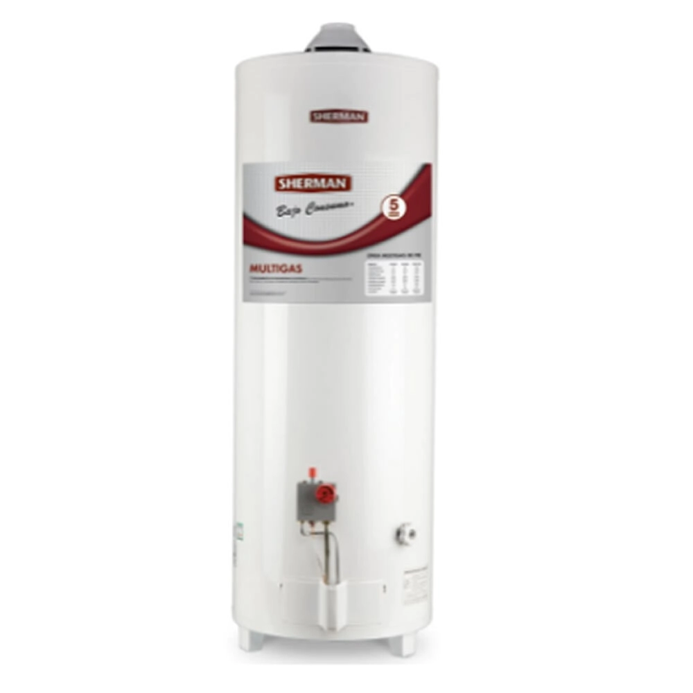 TERMOTANQUE SHERMAN GAS 80 L. CON.SUPERIOR/PIE