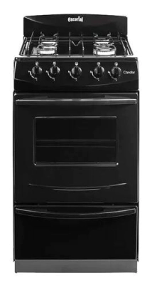 COCINA ESCORIAL CANDOR NEGRA GAS ENVASADO